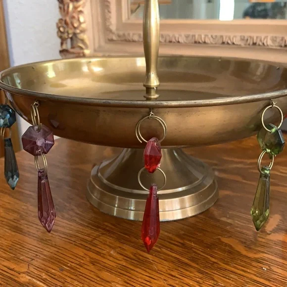 Tray 2 tier with beads gold multicolor beads - Picture 6 of 6